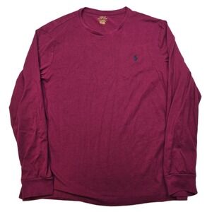 Polo Ralph Lauren Crew Neck T‎ Shirt Mens Large Red Long Sleeve Custom Slim Fit